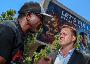 Mayoral candidate Spencer Pratt hosts South L.A. block party on Bass’ old turf