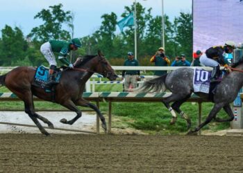 Napoleon Solo wins the Preakness Stakes by a length