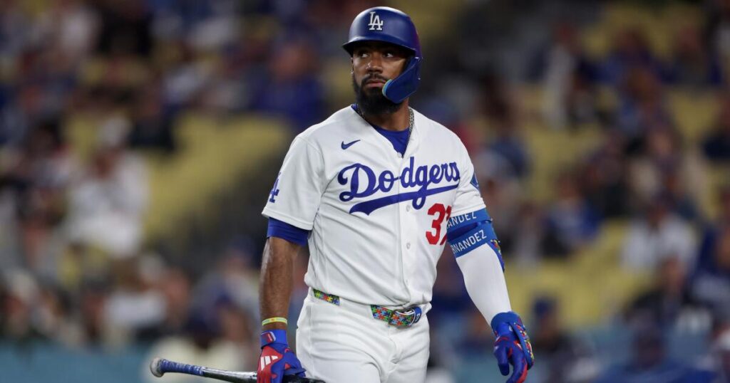 Dodgers’ injury woes continue as Teoscar Hernández leaves game with strained hamstring