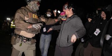 New Jersey state police set up protest zone outside ICE center after clashes