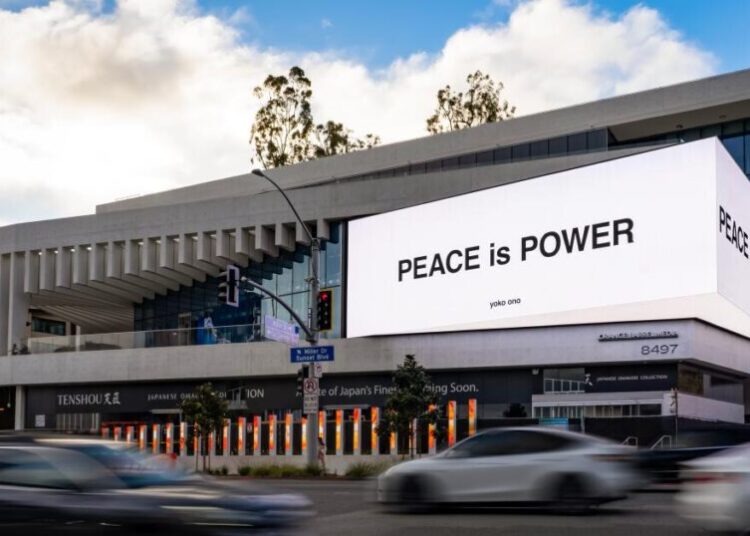 Billboards celebrating peace will arrive in L.A. as part of the Broad’s Yoko Ono exhibit
