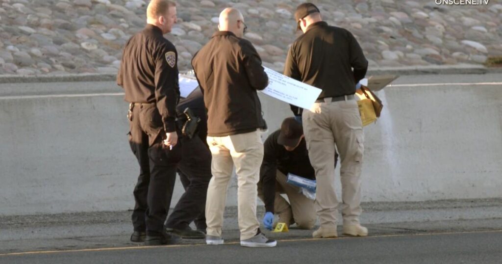 Motorcyclist is shot on 215 Freeway, temporarily closing lanes for police investigation