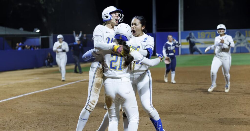 UCLA surrenders 10 runs in an inning, rallies to win NCAA regional opener on walk-off