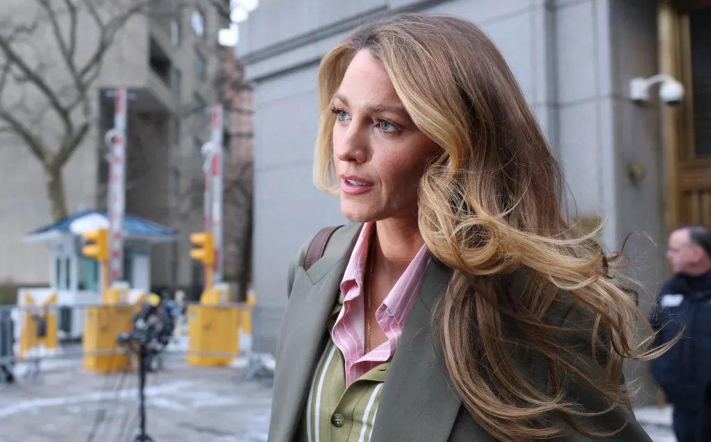 US actress Blake Lively leaving federal court.