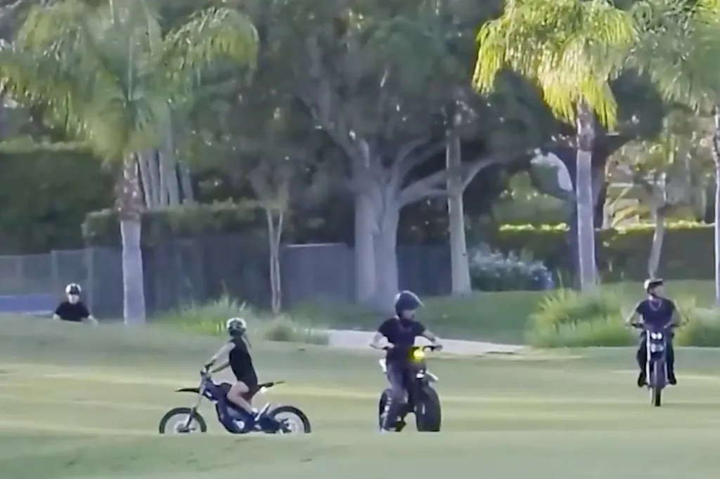 Video taken by the witness shows several juveniles on the golf course engaging in criminal mischief, police said. At least four teens are seen riding motorized bikes along the golf course, while several others are inside a golf cart driving on the green.