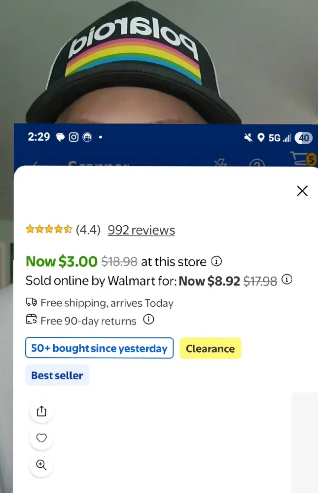 Screen with complaint.