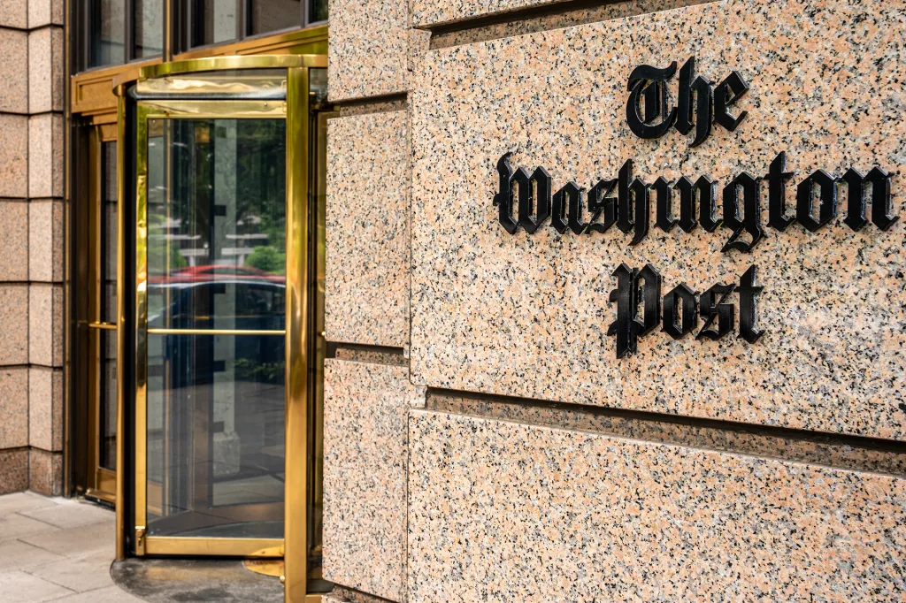 The Washington Post Building at One Franklin Square in Washington, DC.