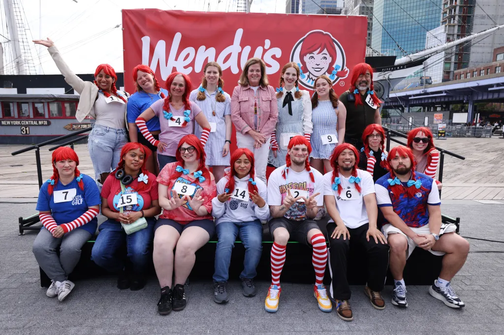 Participants in Wendy's look-alike contest in New York City.