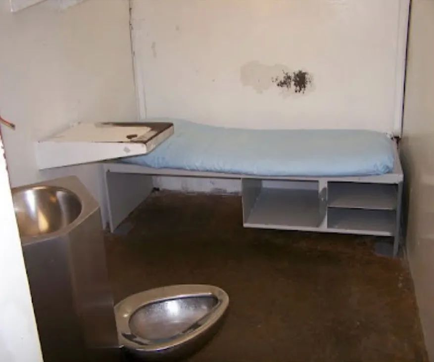 A prison cell at Polunsky prison in Texas.
