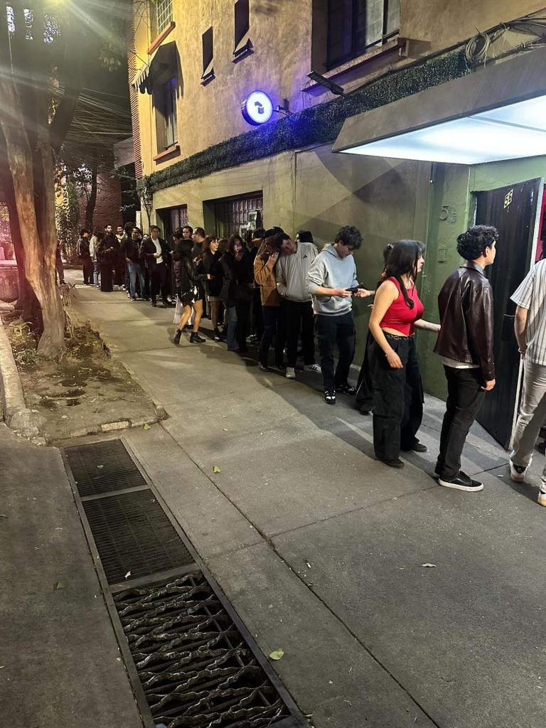 People waiting in line outside Club Japan.