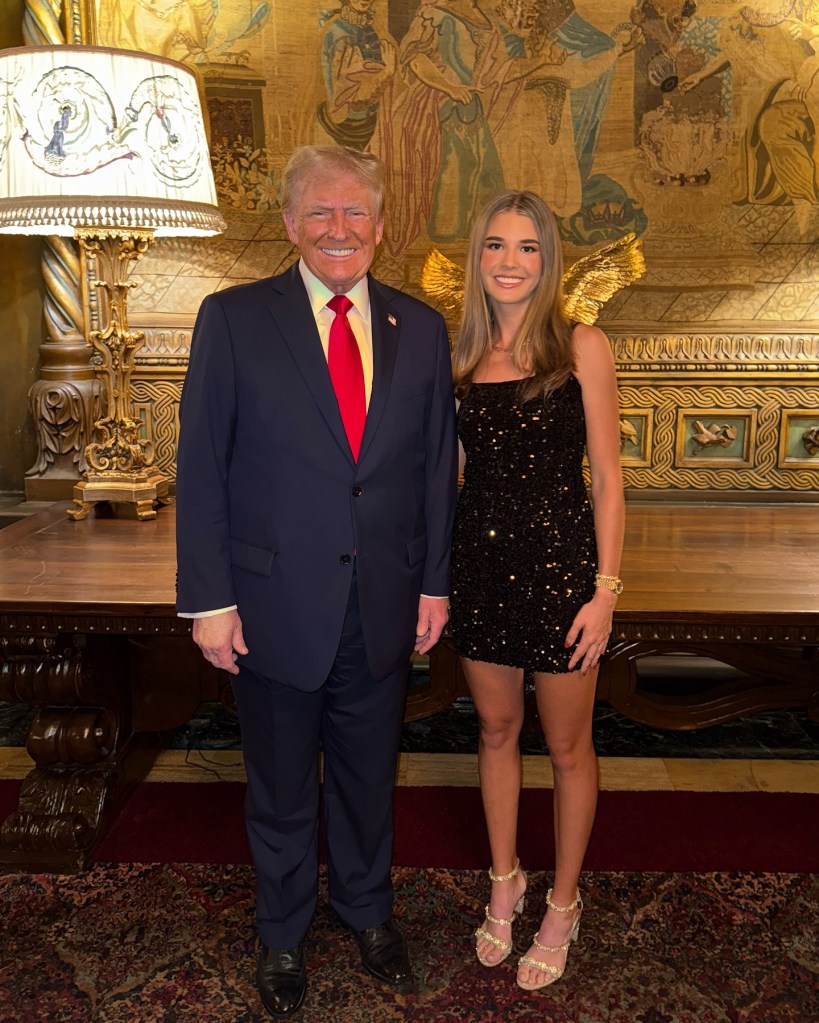 Kai Trump and Donald Trump smiling.