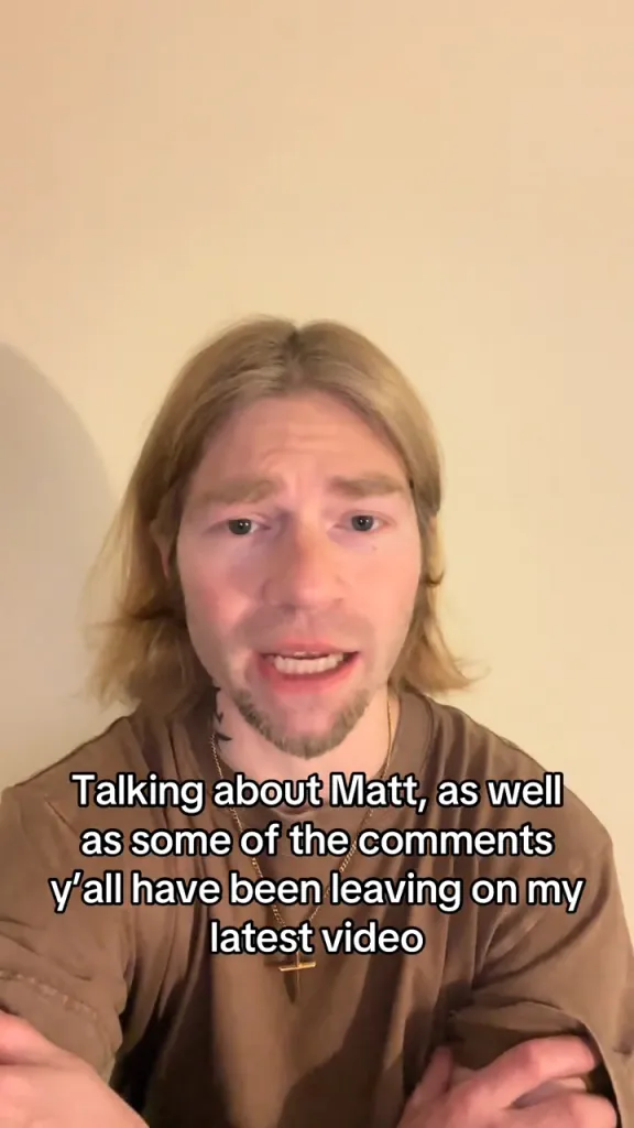 Bear Brown speaking to the camera about Matt and video comments.