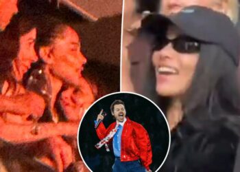 Zoë Kravitz puts engagement ring on display while dancing at fiancé Harry Styles’ Amsterdam concert