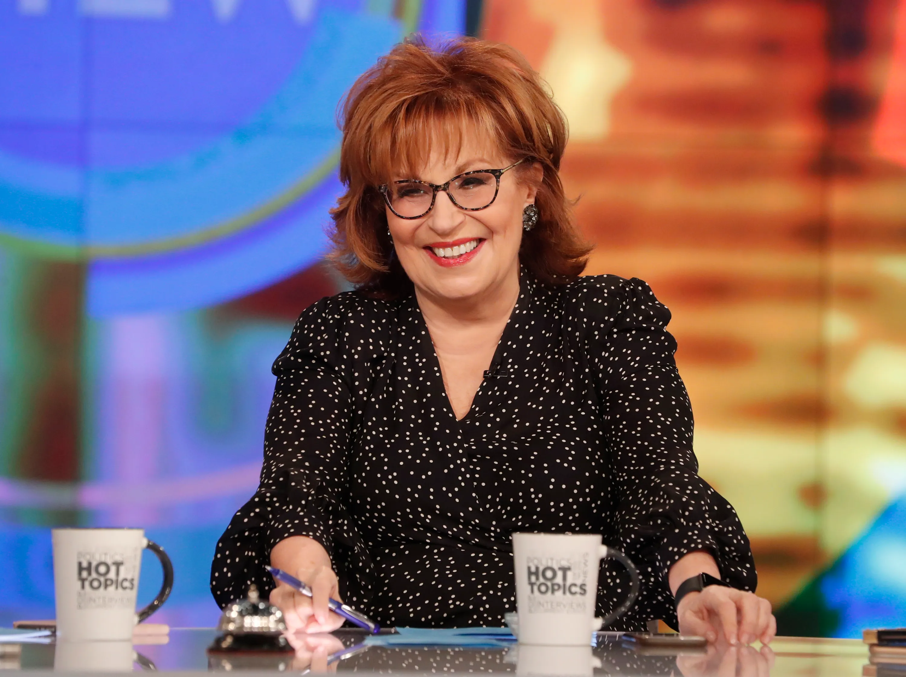 Joy Behar smiling on the set of