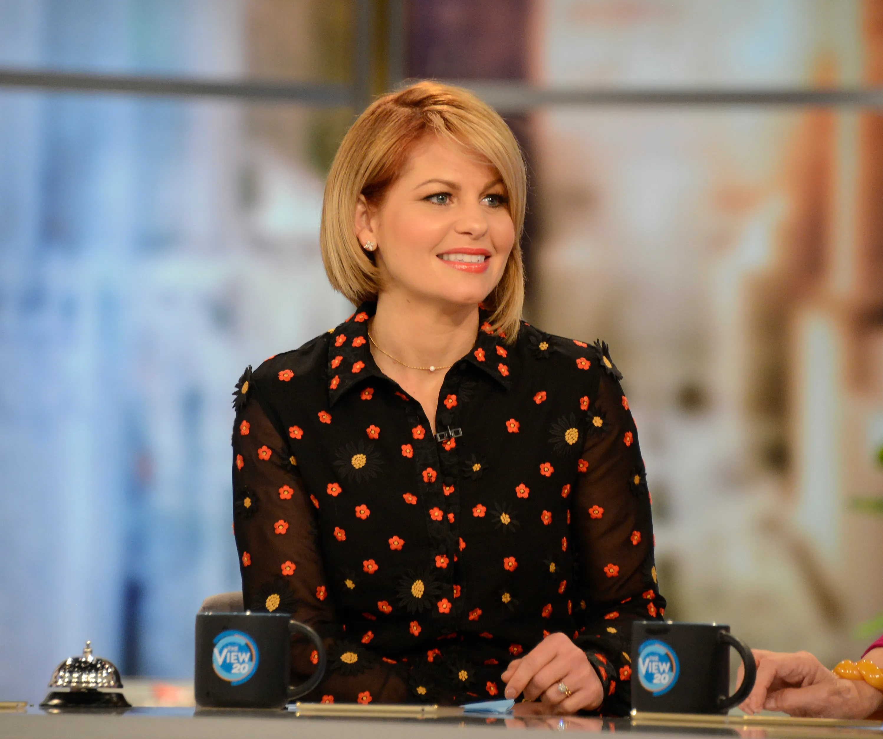 Candace Cameron Bure on the set of 