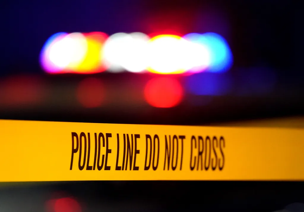 Yellow police tape with the words
