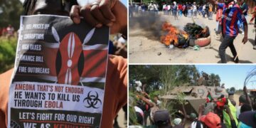 Hundreds protest outside Kenya’s Ebola quarantine center for US citizens after court suspended plan to establish facility
