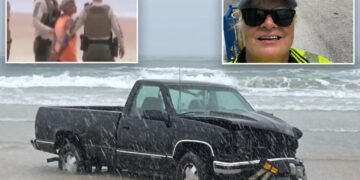 Driver plows into toll booth, killing longtime attendant, before driving truck into ocean
