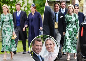 Princess Beatrice and Princess Eugenie reunite with royal family at cousin Peter Phillips’ wedding