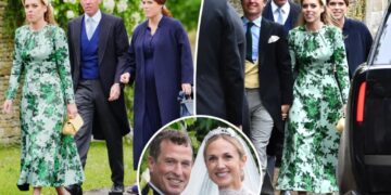 Princess Beatrice and Princess Eugenie reunite with royal family at cousin Peter Phillips’ wedding
