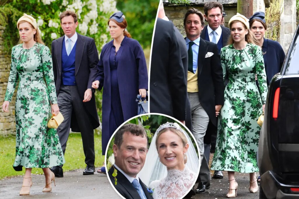Princess Beatrice and Princess Eugenie reunite with royal family at cousin Peter Phillips’ wedding