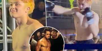 Knox Jolie-Pitt, 17, channels dad Brad Pitt’s ‘Fight Club’ energy in Muay Thai showdown