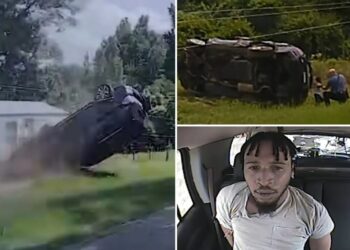 Horrifying moment car flips off road, flinging 4-month-old from vehicle in high-speed chase: video