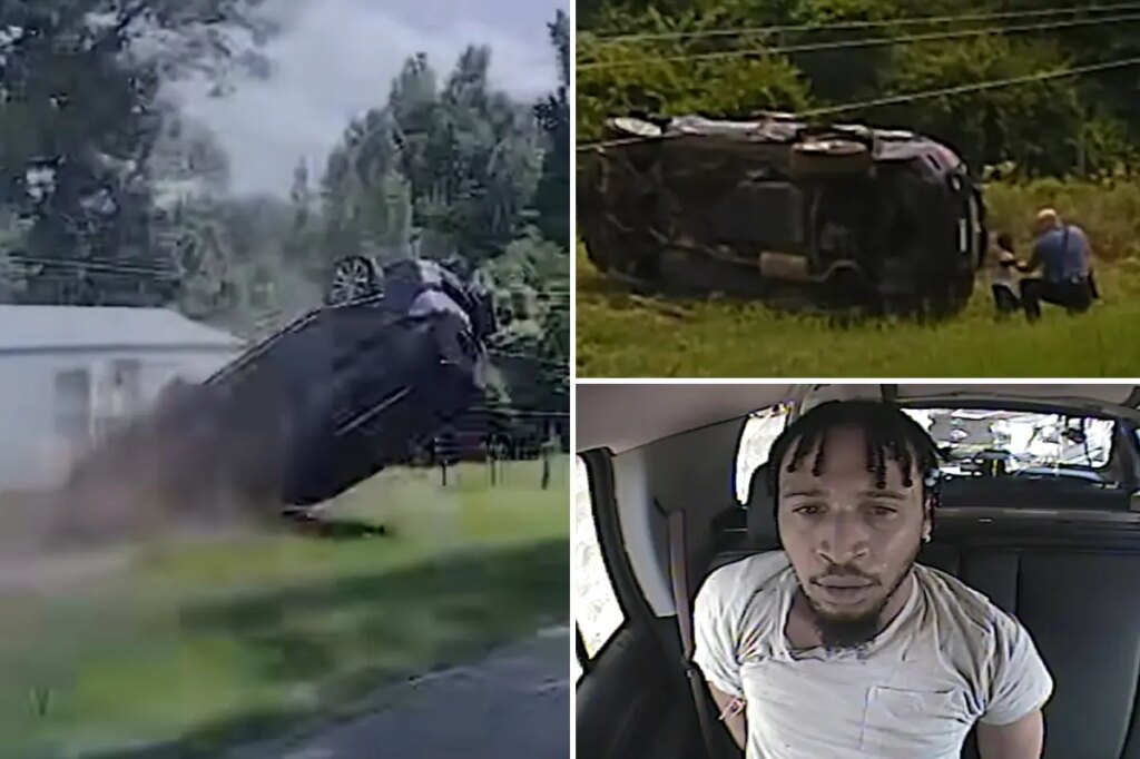 Horrifying moment car flips off road, flinging 4-month-old from vehicle in high-speed chase: video