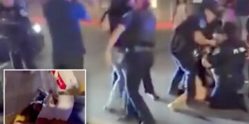 Wild scuffle involving cops, graduates, parents breaks out after California HS graduation ceremony as 4 arrested