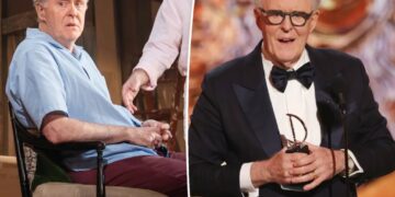 John Lithgow, 80, celebrates making Tony Award history as oldest male actor winner with emotional speech