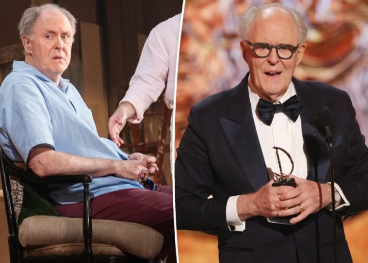 John Lithgow, 80, celebrates making Tony Award history as oldest male actor winner with emotional speech