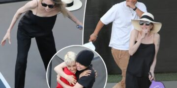 Angelina Jolie plays pickleball with her kids in playful pics