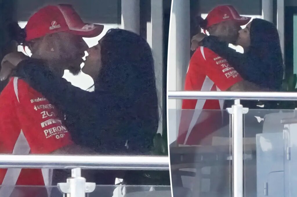 Kim Kardashian and Lewis Hamilton sneak in a makeout session during Monaco Grand Prix