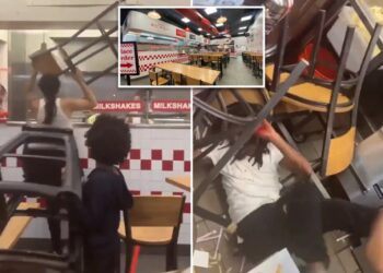 Knicks fan, other agitators ruthlessly beat NYC Five Guys employee with chairs after Game 4: wild video 