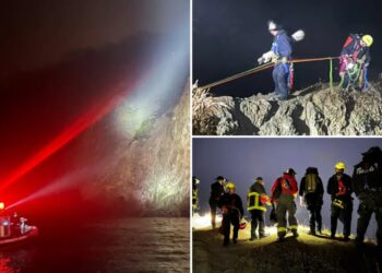Dramatic moment hiker saved during 7-hour rescue mission on foggy California cliffside