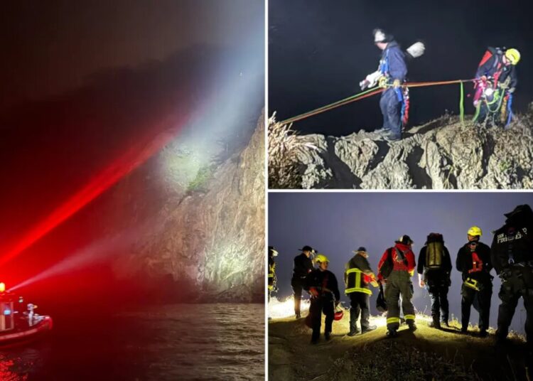 Dramatic moment hiker saved during 7-hour rescue mission on foggy California cliffside