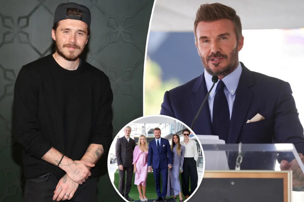 David Beckham shuts down interview question about son Brooklyn as family feud rages on
