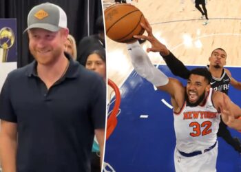 Prince Harry makes surprise solo appearance at Knicks vs. Spurs game after skipping Trooping the Colour