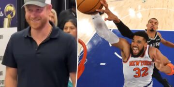 Prince Harry makes surprise solo appearance at Knicks vs. Spurs game after skipping Trooping the Colour