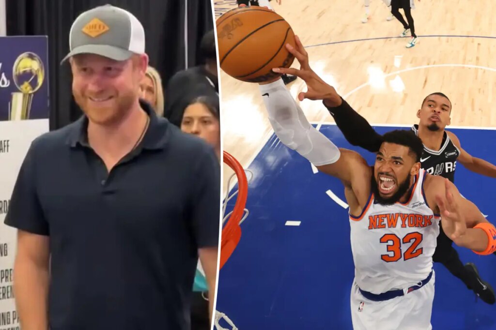 Prince Harry makes surprise solo appearance at Knicks vs. Spurs game after skipping Trooping the Colour