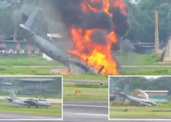 Military plane crashes and explodes into fireball, killing 5 — but with co-pilot surviving