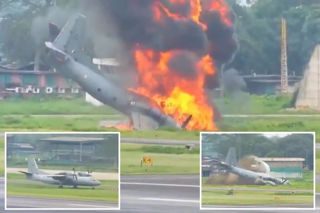 Military plane crashes and explodes into fireball, killing 5 — but with co-pilot surviving