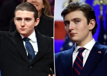 Barron Trump debuts new look at UFC event as he makes first public appearance in months