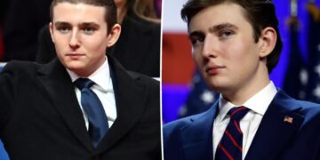 Barron Trump debuts new look at UFC event as he makes first public appearance in months