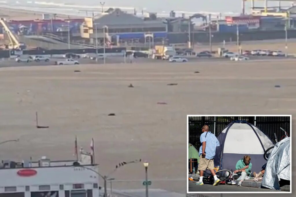 Iconic Santa Monica beach turns into ‘sleeping bag city’ at sunrise — as locals erupt