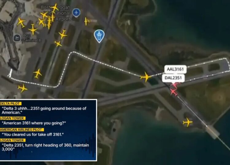 Boston Logan air traffic controller scrambles to avoid near miss as 2 flights come within 300 feet of each other