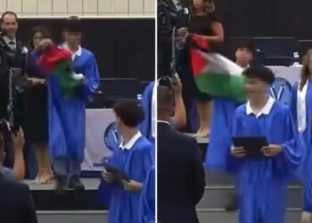 Outrage after 8th-grader waves Palestinian flag at graduation; DOE mum