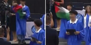 Outrage after 8th-grader waves Palestinian flag at graduation; DOE mum