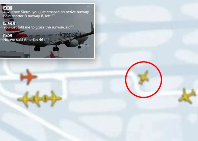 American Airlines plane forced to abort takeoff after another jet veers onto same runway at Miami airport