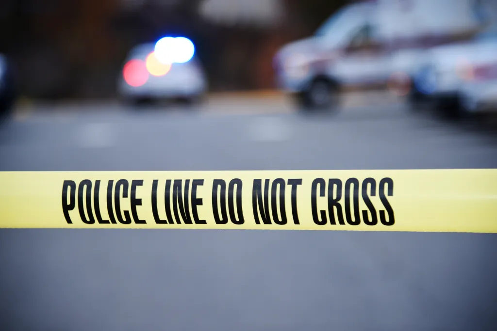 Yellow police tape with